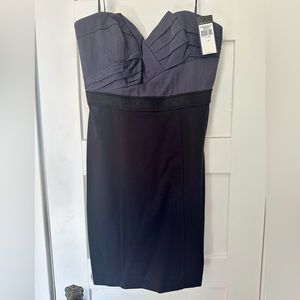 NWT - BCBG Maxazria Strapless Navy & Black Cocktail Mini Dress (Size 6)